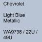 Preview: Chevrolet, Light Blue Metallic, WA9738 / 22U / 49U.